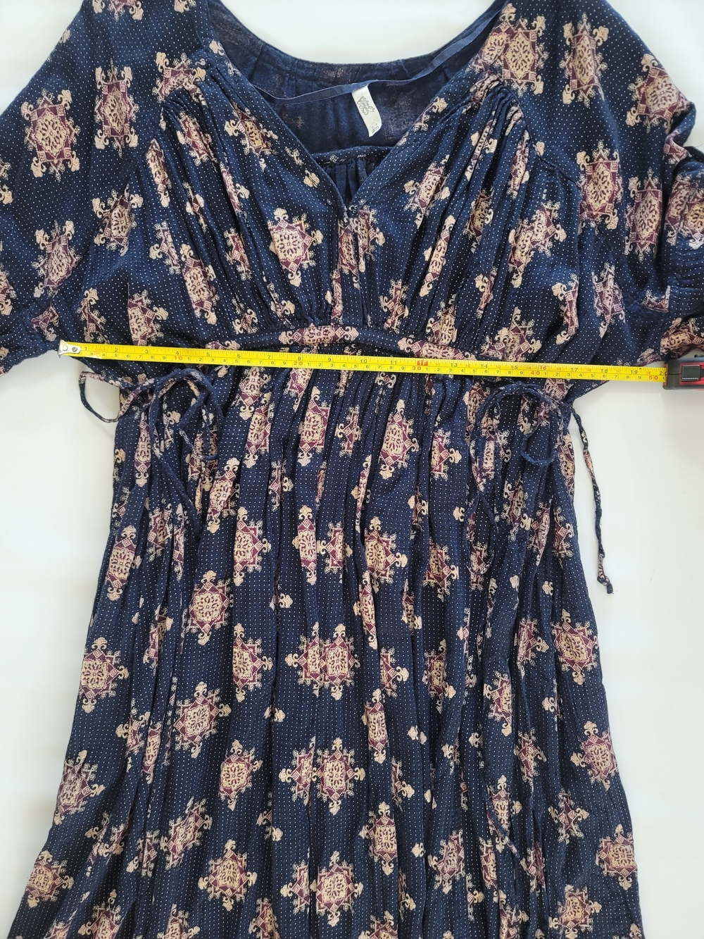 Free People Oasis Maxi Dress Boho V-Neck Short Kimono Sleeve Pockets Festival S - Picture 6 of 10